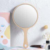 Useful Cosmetic Mirror Easy to Carry Hand Mirror Wooden Handle Multipurpose Cartoon Small Handheld Mirror with Ear Mirrors