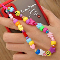 Strap Phone CellPhone Mobile Lanyard Women For Chain Bead Acrylic Colorful