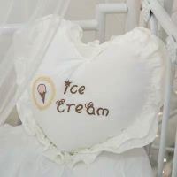 2021Mountain Nordic Heart Cushion Pillow White Baby Girl Room Decoration Cotton Covered Ruffle Pillow Kids Room Baby Shower Gifts