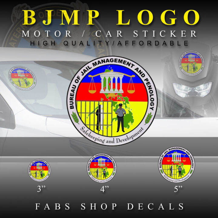 bjmp LOGO VINYL STICKER FOR CAR AND MOTORS WATERPROOF AND GLOSSY 5X5 ...