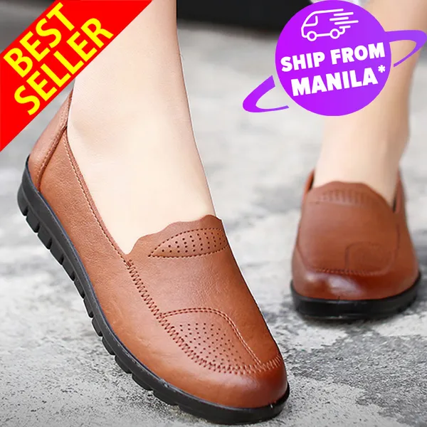 ladies soft leather casual shoes