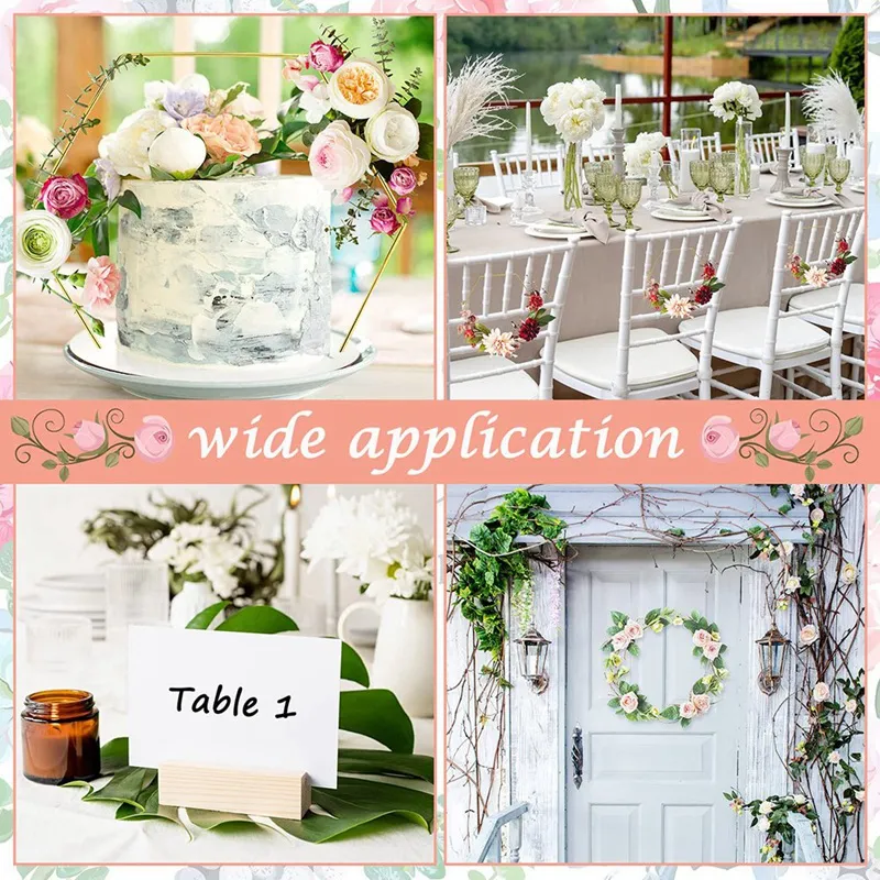 10 Pack Hoop Centerpiece with 10 Wood Place Card Holders 9.1 Inch ...