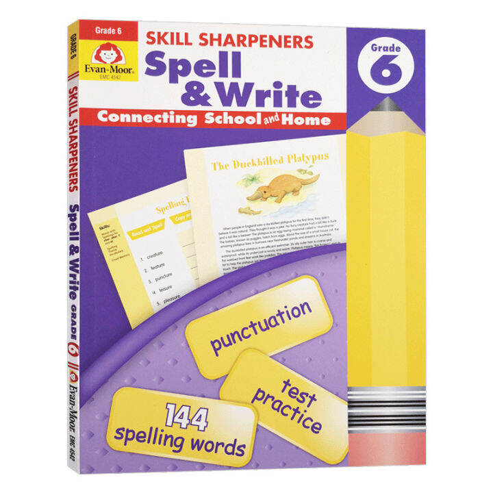 Skills pencil sharpener spelling workbook sixth grade Evan moor skill