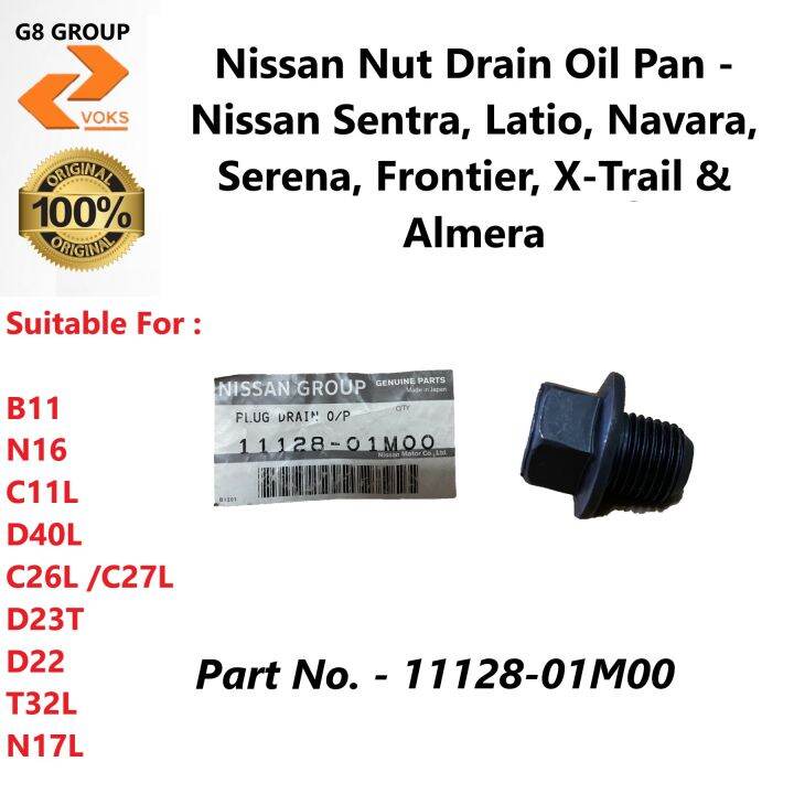 Nissan Nut Drain Oil Pan Nissan Sentra, LAtio, Navara, Serena