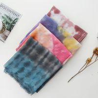 【CC】❉☄  Tie Dye Printed Jersey Hijab Scarf Stretchy Headscarf Shawl Muslim Breathable Shawls Headband Stole 90x180cm