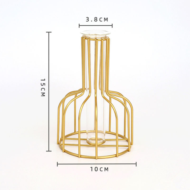 nordic-iron-golden-แจกันดอกไม้ผู้ถือดอกไม้หม้อสำหรับห้องนั่งเล่นเดสก์ท็อปเครื่องประดับชั้นวางดอกไม้ขวดหม้อผู้ถือ-home-decor