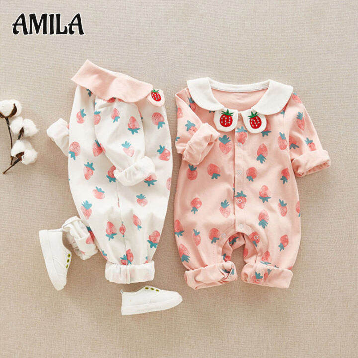 amila-เสื้อผ้าเด็ก-romper-เจ้าหญิงแรกเกิดผ้าฝ้ายบริสุทธิ์-onesie-เด็กสาว