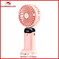 [Arrive 1-3 Days]Small Electric Fan 5000mAh Mini Desktop Fan LED Display Mini Fan Retractable Mute Fan Desktop Folding USB Electric Fan for Home Office Camping Outdoor