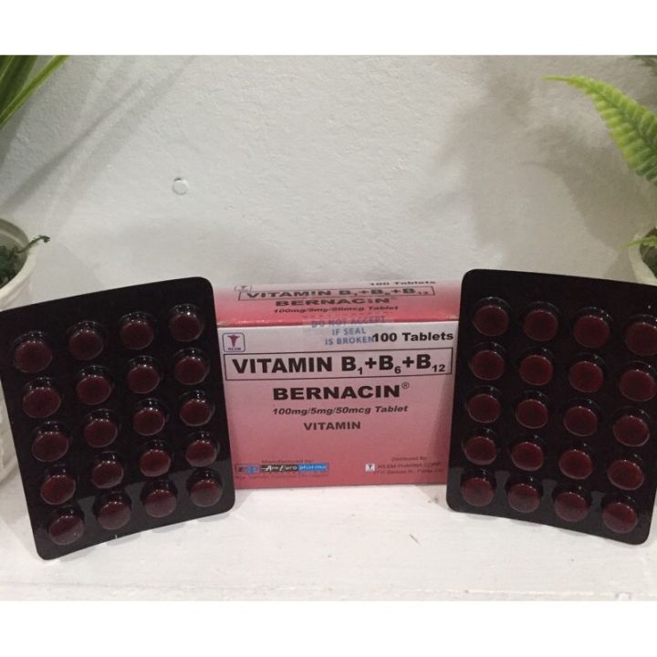 Vitamin B1 B6 B12 Bernacin 100 Tablets Rxs Lazada Ph