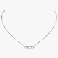 New Trendy Style 925 Sterling Silver Move Stone Pendant Long Chain Choker Necklaces for Women Fashion Jewelry Bijoux Messika