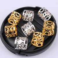 [hot]ஐ✠♀  50-200 Pcs/lot Dreadlocks Beads Wig Ornament Hair Rings Twisted Braid Three Strand Hollow Tools Braiding