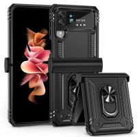 Galaxy Z Flip3 Case, WindCase Dual Layer Tough Rugged Shockpoof Hinge Protection Case Cover with Ring Holder Stand for Samsung Galaxy Z Flip 3 5G