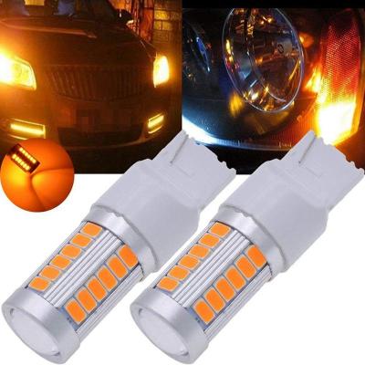 7440, T20 Led Bulbs Amber Yellow 900 Lumens Super Bright Turn Signals Light Brake Stop Parking Light Back Up Reverse Light Tail Light Bulb DC 12V 3.6W (Pack Of 2)