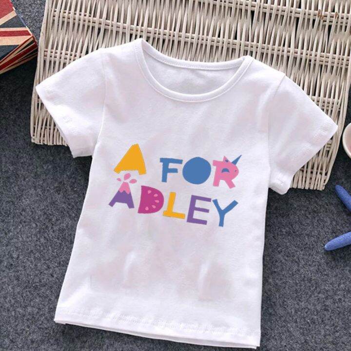 A for Adley Kids T-Shirt Girls Clothes Boys Children Tops Kids Clothes ...