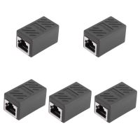 【cw】 5Pcs RJ45 Coupler Extender Female to Cat7 Cat6 Cat5e Ethernet LAN Network Cable Wire Converter ！