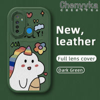 เคส Chenyyyka สำหรับ Realme 5 5i 5S 6i 6 6S 6 Pro Narzo เคสการ์ตูนหลากสีน่ารักยูนิคอร์นนำโชคคุณภาพสูงและทนทานเคสโทรศัพท์หนังนิ่มคลุมทั้งหมดเคสป้องกันกล้องกันกระแทกขอบสีอ่อน