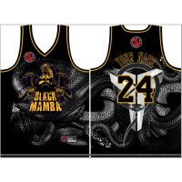 2023 NEWBLACK MAMBA JERSEY เสื้อบาสเก็ตบอลระเหิดเต็มชื่อและหมายเลขที่กำหนดเอง