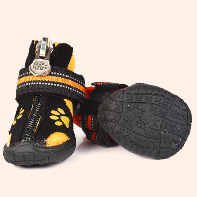 4pcs Pet Dog Shoes Paw Protector Winter Warm Boots Labrador Indoor Shoes Anti Slip Sole Comfy Shoes For Medium Large Dogs