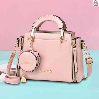Fashion Shoulder Bag PU Leather Women Crossbody Handbags Adjustable Strap Top-handle Bags Zipper with Purse Cute Cat for Ladies Girl
