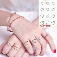 【YF】 Waterproof Temporary Tattoo Stickere Black Hand Drawn Heart Design Body Art Fake Tatto Flash Tatoo Finger Wrist Ankle Female