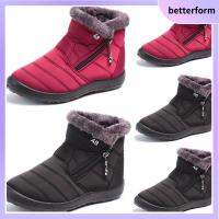 BETTERFORM รองเท้าบูทสำหรับผู้หญิง บูทหน้าหนาว ขนสัตว์เรียงรายหิมะ กันน้ำกันน้ำได้ รองเท้าบูทหุ้มข้อ ของใหม่ ซิปหรูหรา รองเท้าบูทหิมะให้ความอบอุ่น สำหรับผู้หญิง