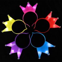 10Pcs Crown Headband Light Up Led Glow Birthday Tiarahalloween Party Dark The Kid For Headdress Cosplay Headwear Crowns Supplies