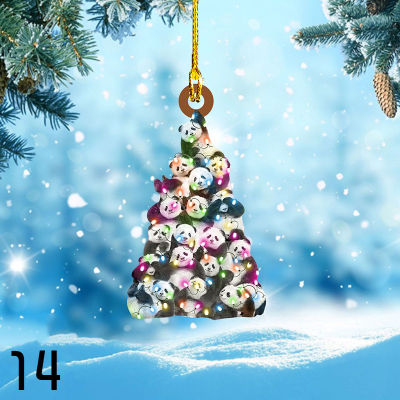 U2y7 1PC Navidad Happy New Year ของขวัญสัตว์เครื่องประดับไม้แขวนจี้เครื่องประดับตกแต่งบ้าน Xmas Tree ตกแต่ง Christmas