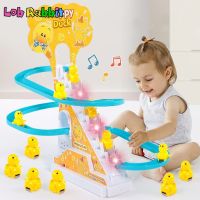 Baby Small Duck Pig Electronic Climbing Stairs Track Slide Pets Toys LED Lights Musical Kids Game Education Tamagotchi Toy Gifts