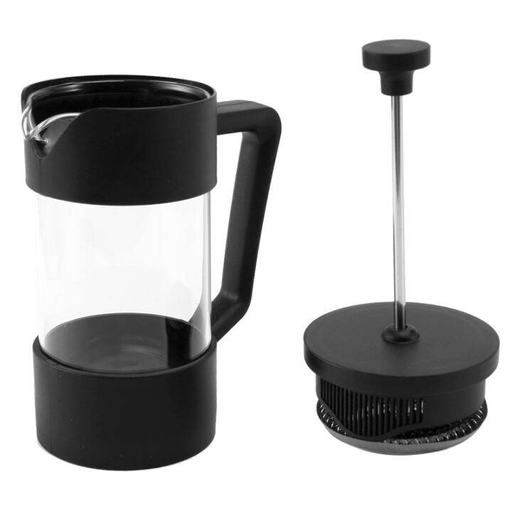 french-press-coffee-amp-tea-maker-thickened-borosilicate-glass-coffee-press-rust-free-and-dishwasher-safe-black