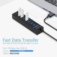 7 In 1 Port Hub Usb3.0 Notebook Desktop Expansion Black Splitter Set Hub Seven One Drag K0U5