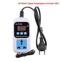 XK-W2001 Digital LED Temperature Controller Thermostat 220V Thermoregulator Incubator Temp Thermostat พร้อมสวิตช์ควบคุม Probe