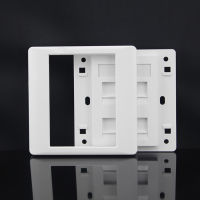 Xintylink Rj45ซ็อกเก็ตแจ็ค Modular 4พอร์ต Cat5e Cat6 Keystone สีขาว Pc Wall Face แผ่น Faceplate Toolless Wall Socket แผง86มม.