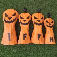 2023♣ Halloween pumpkin head set of rod head golf wood pole cue cases skull cap push rod set of personality