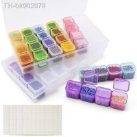 ✒ 17.5x10.7x2.7CM Rectangle 28 Slots Jewelry Plastic Storage Box Rhinestone Beads Pill Earrings Storage Box Case Container