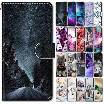 Leather Wallet Case For Samsung Galaxy A40 Flip Cover Funda For SamsungA A 40 SM A405FN A40case Painted Animal Case Phone Bags