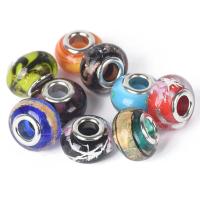 10pcs 15x9mm Round European Charms Murano Lampwork Glass Big Hole Beads for Jewelry Making Bracelet DIY 44#~110#