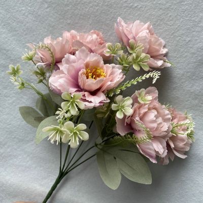 [AYIQ Flower Shop] ใหม่6 Bobo Peony ดอกไม้จำลองช่อดอกไม้ห้องนั่งเล่นตกแต่งบ้านในร่มงานแต่งงานตารางปลอมประดิษฐ์ดอกไม้ราคาถูก
