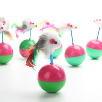 ของเล่นแมว Sisal Scratching Ball Training Interactive Toy For Kitten Cat Supplies Funny Play Feather Mouse Not Upside Down