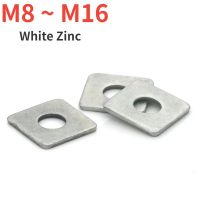 M8 ~ M16 White Zinc Iron Galvanized Square Washer Metal Flat Washer Square Washer Screw Square Washer Nails Screws  Fasteners