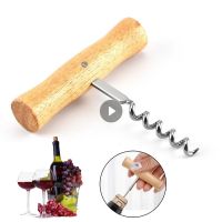 3pcs Wine Opener With Handle Corkscrew Bottle Wood Gadgets