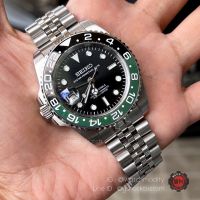 Seikomod Sprite Left Hander GMT Movement Watch Jubilee Strap Ceramic Bezel