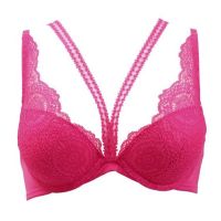 Annebra บราเสริมทรง ตะขอหลัง คอวี มีโครง เสริมฟองน้ำ Push up Mold bra V Neck รุ่นรุ่น AB1-505 สีชมพูเข้ม, สีเหลือง