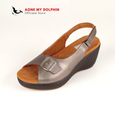 Aone My Dolphin ลิขสิทธิ์แท้  WD47 - รองเท้าส้นสูง รองเท้าหนังแท้ พื้นนุ่มพิเศษ รองเท้าเตารีดแบบรัดส้น สินค้าตรงปก ออกใบกำกับภาษีได้