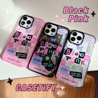 เคสโทรศัพท์มือถือแบบนิ่ม TPU กันกระแทก ลาย Black Pink สําหรับ iPhone 15 Pro max 14 Promax 13 mini 12 11 XS XR XSMAX 7G 7 Plus SE2020