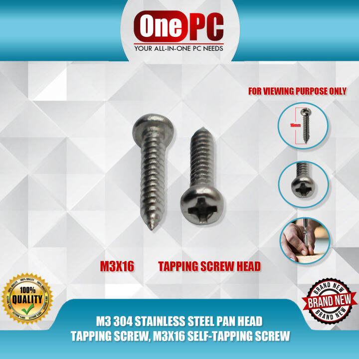 M3 304 STAINLESS STEEL PAN HEAD TAPPING SCREW, M3X16 SELFTAPPING SCREW