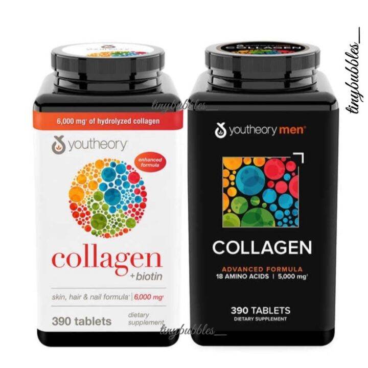 Youtheory Collagen + Biotin 6000 mg, 2025 EXP Youtheory Men Collagen