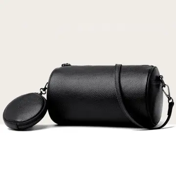 Leather Crossbody Bag Barrel Shaped Casual Messenger Bag Print Wide Strap Pillow For Ladies Girls Shopper Purse