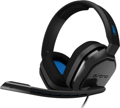 ASTRO Gaming A10 Wired Gaming Headset, Lightweight and Damage Resistant, ASTRO, 3.5 mm Audio Jack, for Xbox Series X|S, Xbox One, PS5, PS4, Nintendo Switch, PC, Mac- Black/Blue Black Gen 1 Playstation/PC