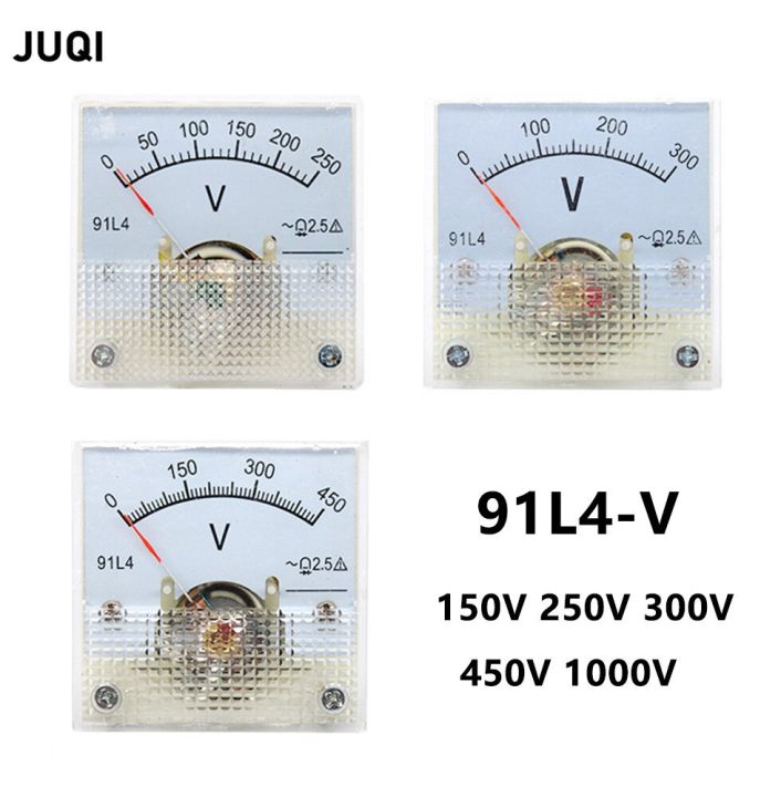 91L4 AC 0-150V 250V 300V 450V Pointer type Analog Panel Volt Voltage Meter  Voltmeter Gauge AC 0-1000V Electrical Trade Tools Testers