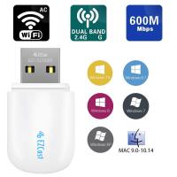 Mini USB Bluetooth Receiver WiFi Adapter Dual Band 2.4/5GHz Wireless Network Card Compatible With Windows XP/7/8/10/11  USB Network Adapters